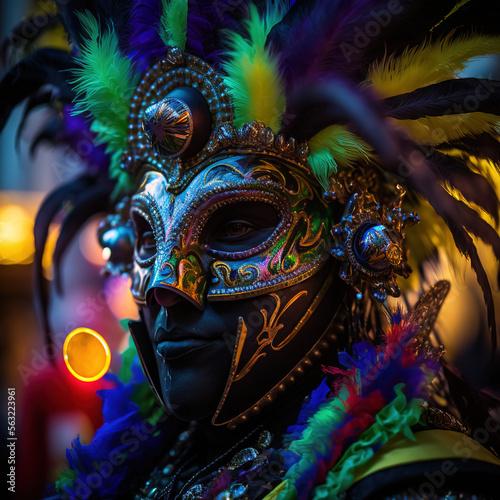 carnival costume, carnival, woman, man, Generative AI