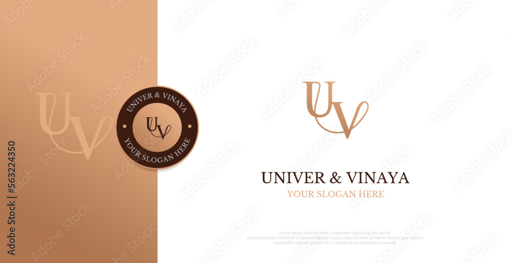 Wedding Logo Initial UV Logo Design Vector
