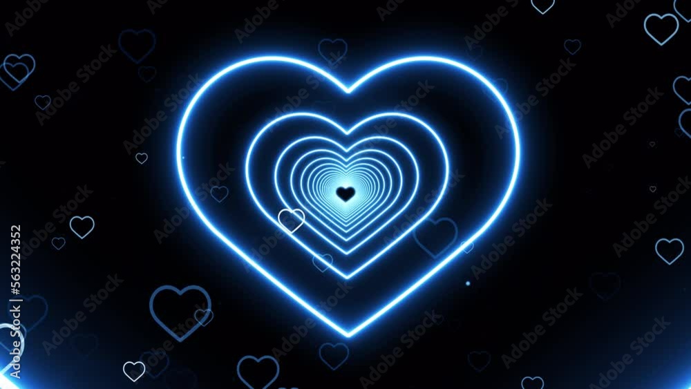 VJ light heart love valentine wedding neon tunnel party event particles background loop
