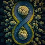 The road to infinity in the middle of the forest, Generative AI