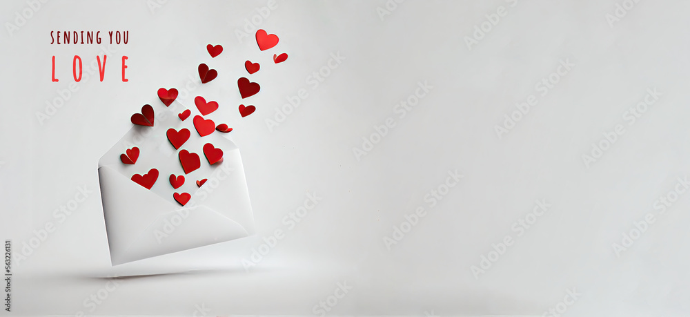 Happy valentine's day concept. card, banner with background with copy space, copyspace template. Negative space. With wishes. Generative AI Happy valentine's day concept. card, banner with background with copy space, copyspace template. Negative space. With wishes. Generative AI