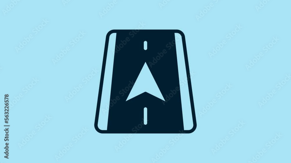 Blue Infographic of city map navigation icon isolated on blue background. Mobile App Interface concept design. Geolacation concept. 4K Video motion graphic animation