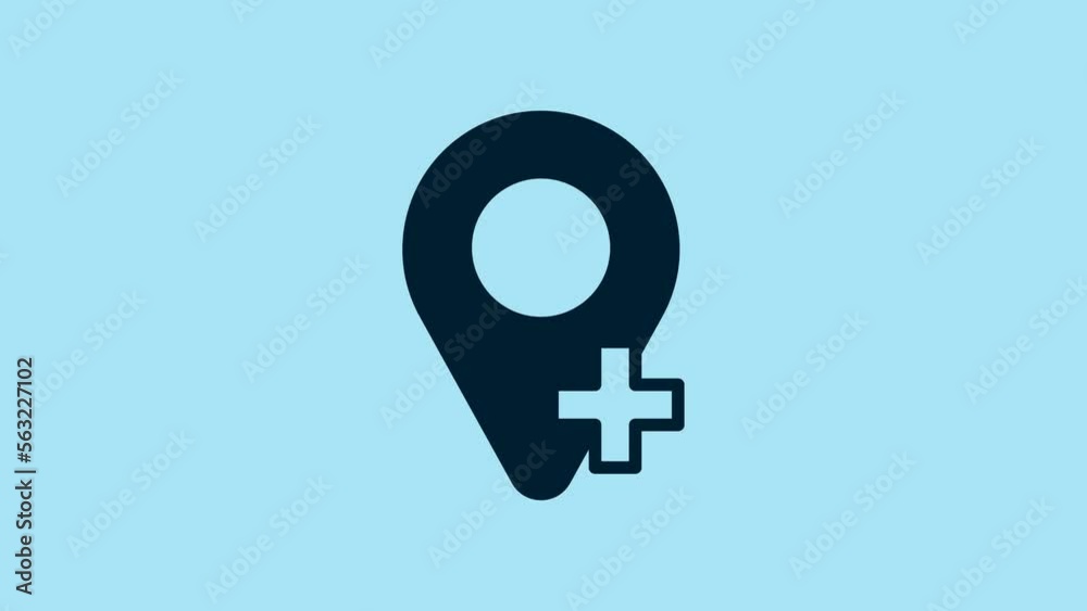 Blue Map pin icon isolated on blue background. Navigation, pointer, location, map, gps, direction, place, compass, search concept. 4K Video motion graphic animation Blue Map pin icon isolated on blue background. Navigation, pointer, location, map, gps, direction, place, compass, search concept. 4K Video motion graphic animation