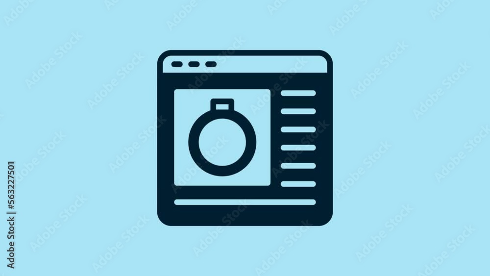 Blue Jewelry online shopping icon isolated on blue background. 4K Video motion graphic animation Blue Jewelry online shopping icon isolated on blue background. 4K Video motion graphic animation