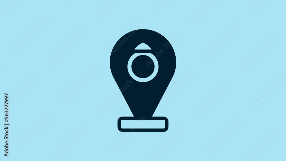 Blue Front facade building jewelry store icon isolated on blue background. 4K Video motion graphic animation Blue Front facade building jewelry store icon isolated on blue background. 4K Video motion graphic animation