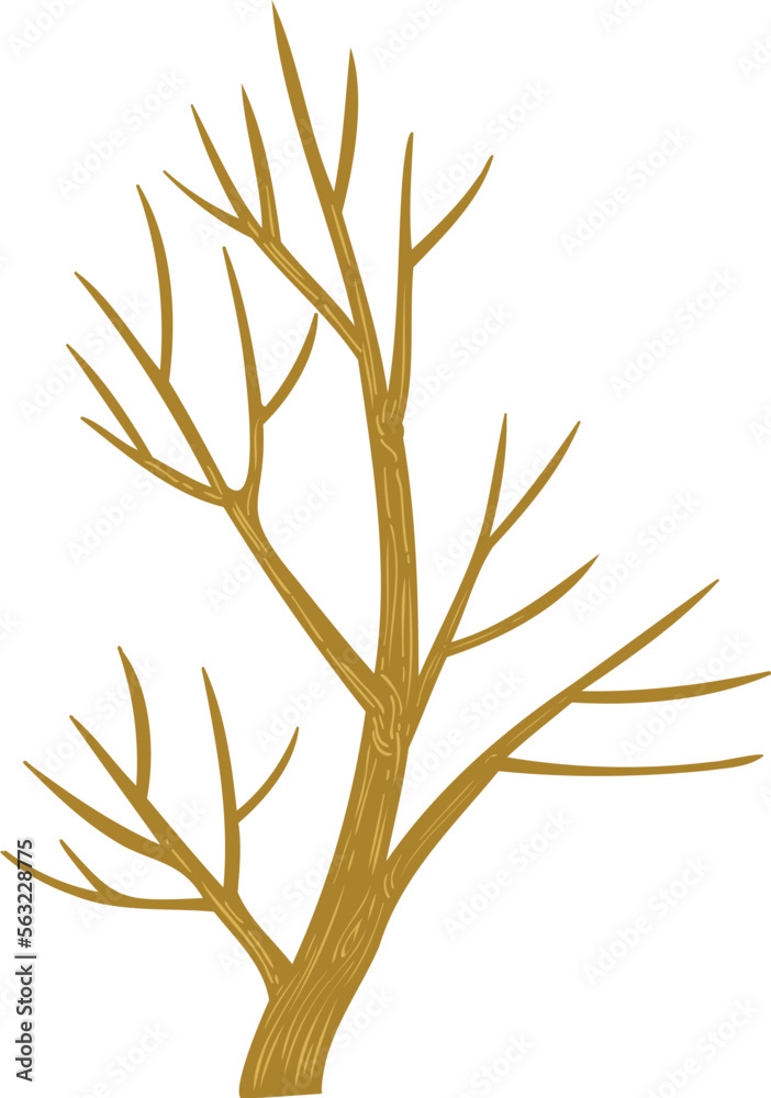 Fototapeta premium decoration side view tree illustration.