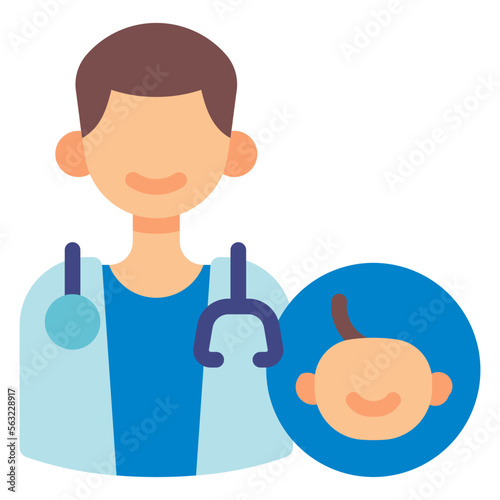 male pediatrician illustration