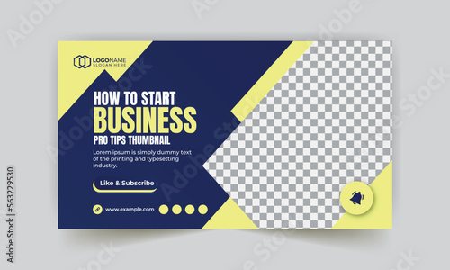 Corporate business and digital marketing youtube thumbnail or web banner template