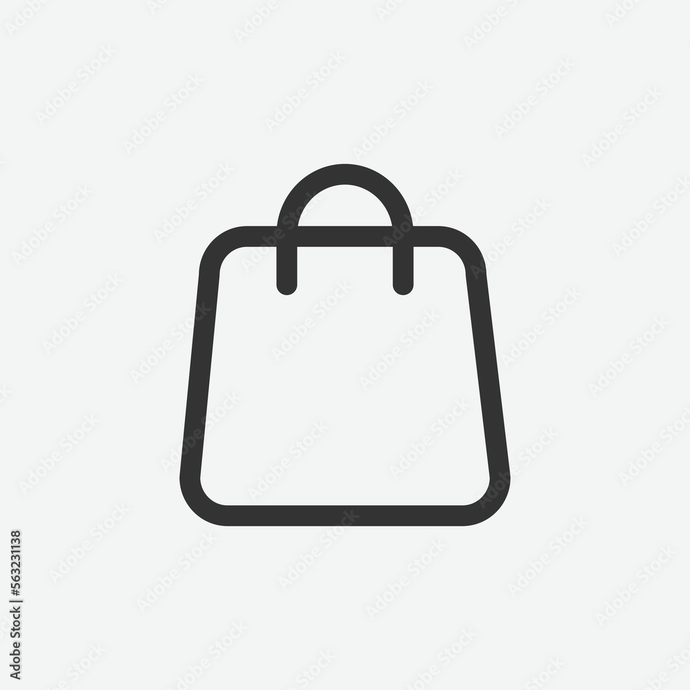 Bag vector icon. Black shopping bag icon. Shopping card, bag linear icon, vector illustration. Bag vector icon. Black shopping bag icon. Shopping card, bag linear icon, vector illustration.
