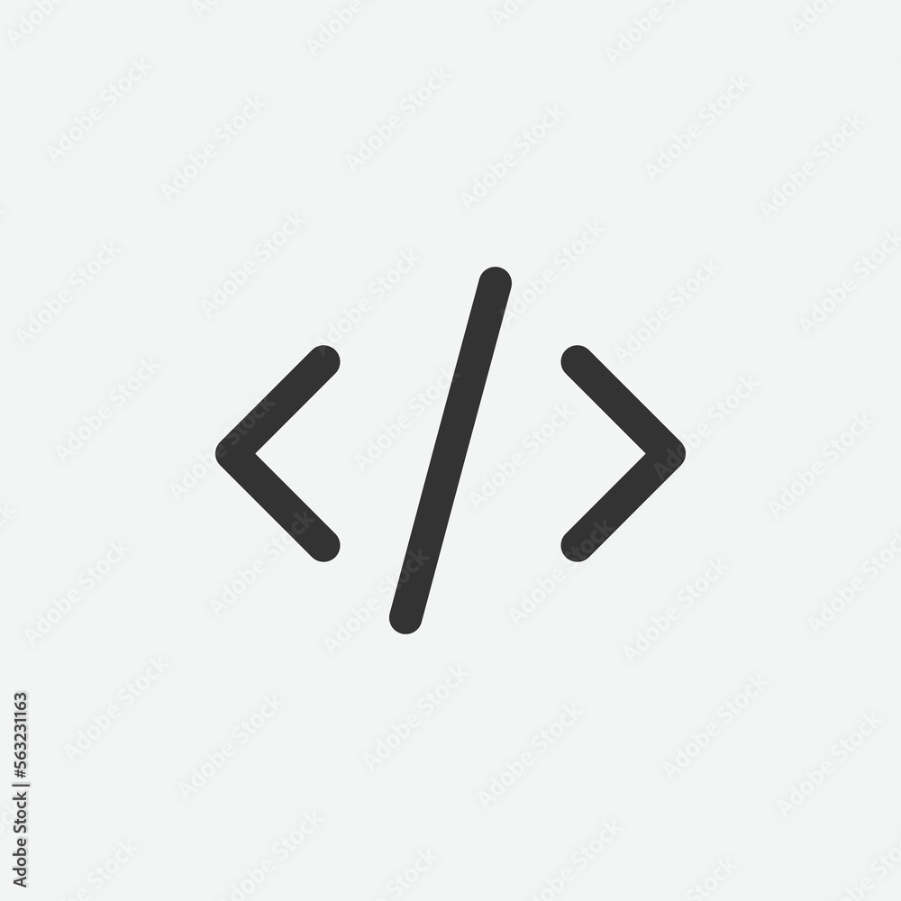 Embed vector icon. Black script icon. Programming, coding linear icon, vector illustration. Embed vector icon. Black script icon. Programming, coding linear icon, vector illustration.