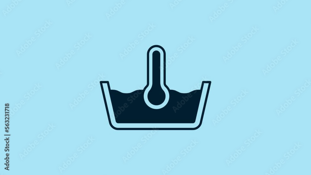 Blue Temperature wash icon isolated on blue background. Temperature wash. 4K Video motion graphic animation Blue Temperature wash icon isolated on blue background. Temperature wash. 4K Video motion graphic animation
