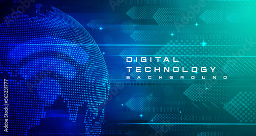 Digital technology speed connect blue green background, abstract polygon cyber information communication, innovation future tech, internet network connection, Ai big data, line dot illustration vector