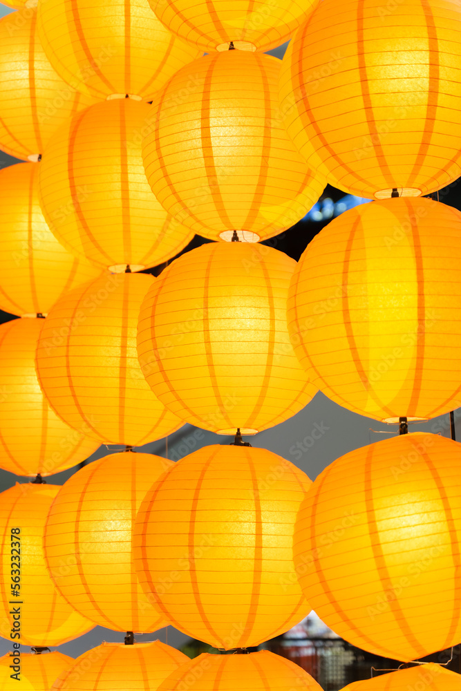 Fototapeta premium Chinese yellow lantern (Decoration for Chinese new year festival.)