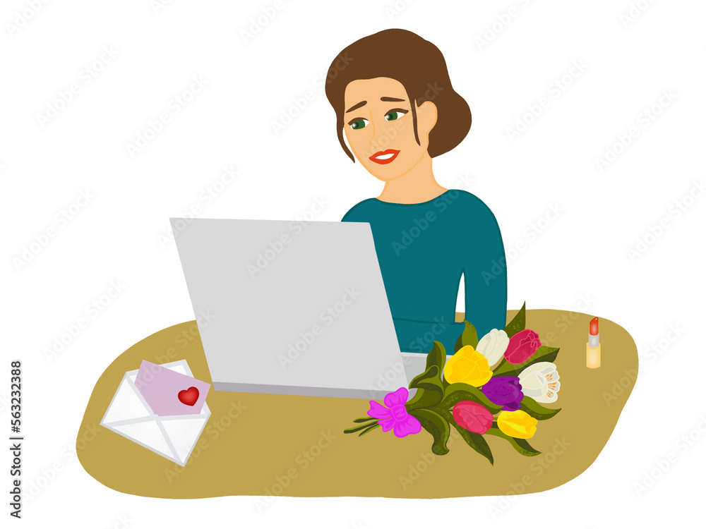 girl communicates with her lover via video call girl communicates with her lover via video call