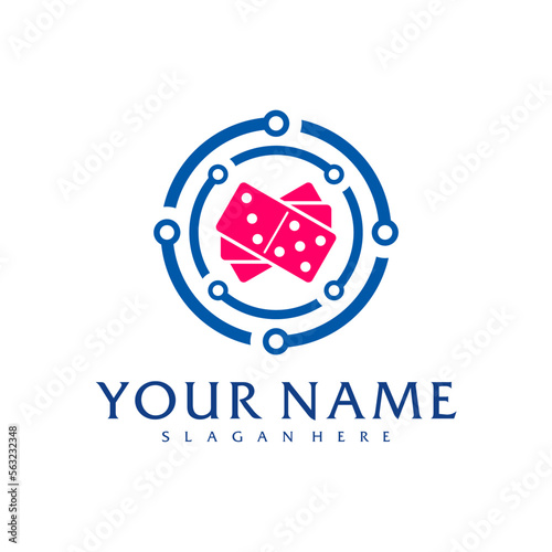 Tech Domino logo vector template, Creative Domino logo design concepts