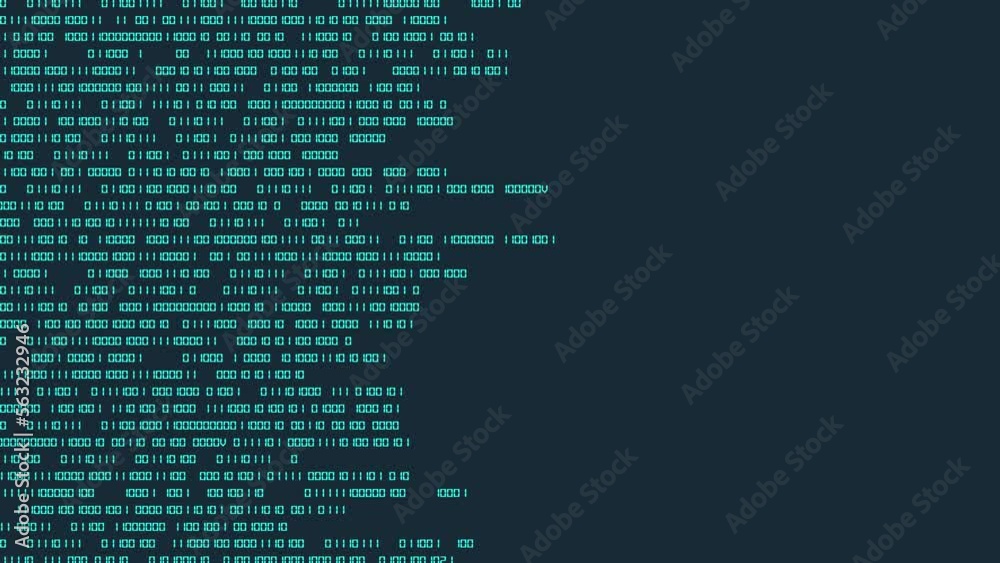 Filmato. Illustrazione 3D. Sfondo mondo digitale. Sequenza di zero e uno concetto di connessione globale tra persone, social network, e dispositivi informatici.