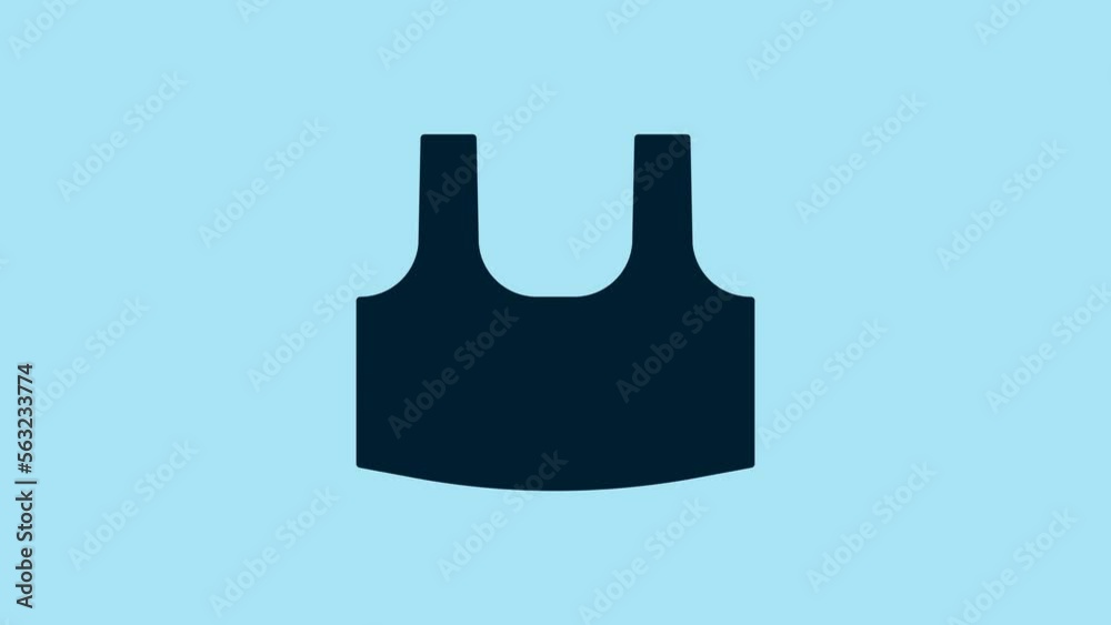 Blue Undershirt icon isolated on blue background. 4K Video motion graphic animation Blue Undershirt icon isolated on blue background. 4K Video motion graphic animation