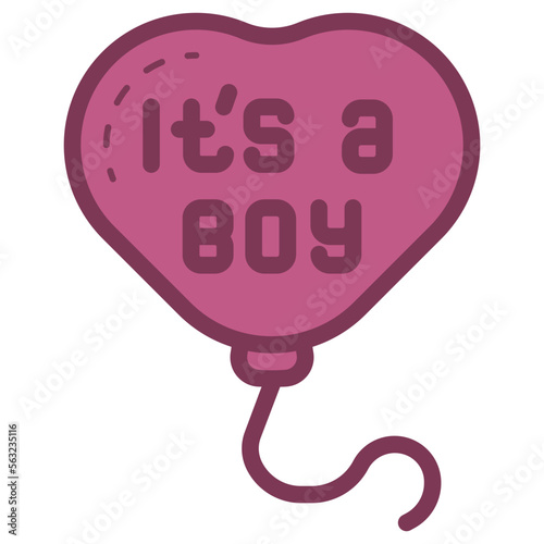boy gender reveal party balloon illustration