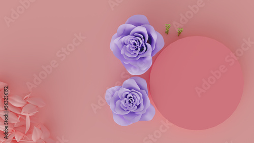 Elegant podium with flowers for product ads
