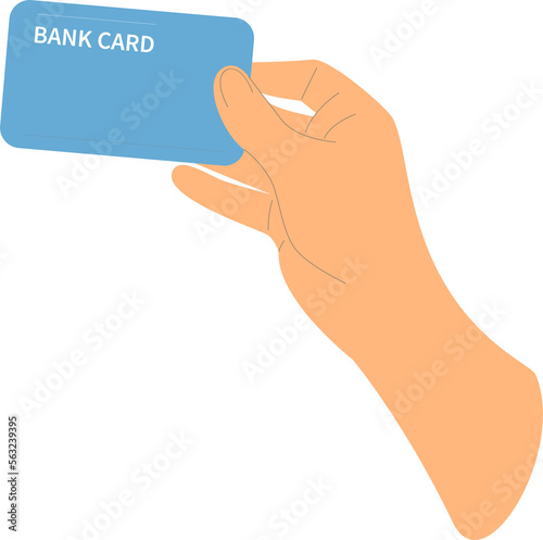 Hand holds credit card, Bank card. PNG.