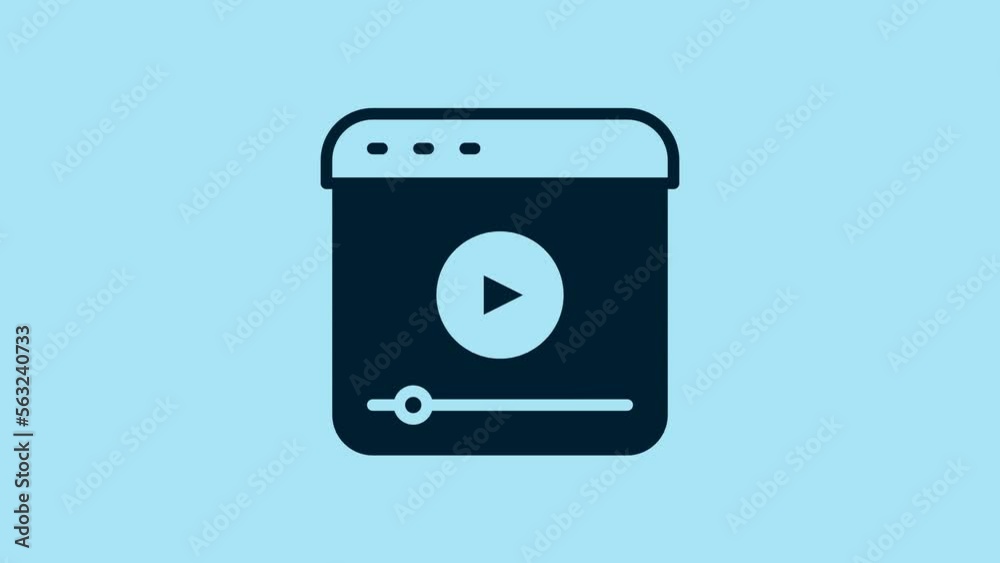 Blue Live streaming online videogame play icon isolated on blue background. 4K Video motion graphic animation Blue Live streaming online videogame play icon isolated on blue background. 4K Video motion graphic animation