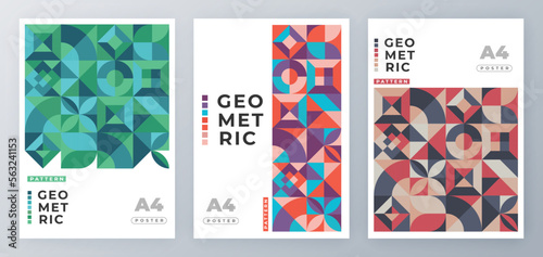 Wallpaper Mural Abstract vector geometric pattern, background design for web design, business card, invitation, poster, cover Torontodigital.ca