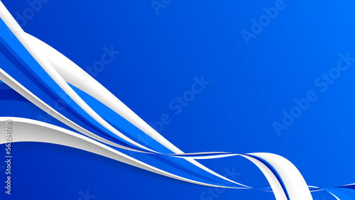 3d render, abstract minimal neon background with wavy line. Blue and white abstract background.