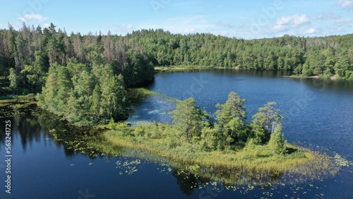 survol des lacs su  dois dans la r  gion de Dal  carlie  Scandinavie