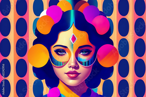 woman in mask fantasy vector generative AI