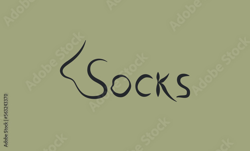 Socks vector logo. Socks lettering logotype.