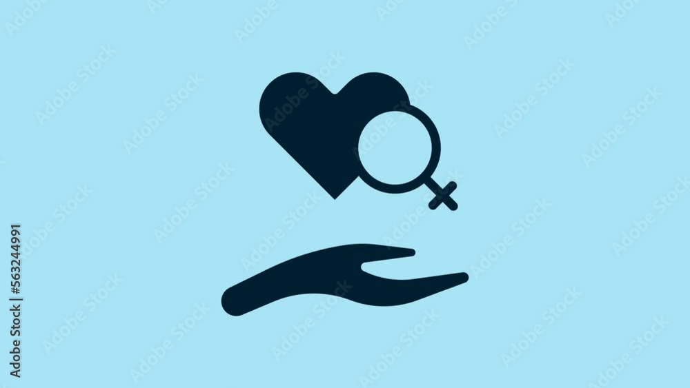 Blue Heart with female gender symbol icon isolated on blue background. Venus symbol. The symbol for a female organism or woman. 4K Video motion graphic animation Blue Heart with female gender symbol icon isolated on blue background. Venus symbol. The symbol for a female organism or woman. 4K Video motion graphic animation