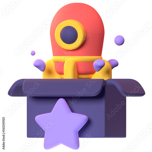 New Product in 3D render for graphic asset web presentation or other