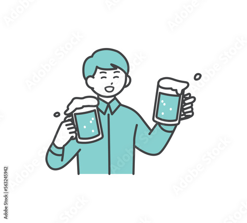 お酒を飲む男性のイラスト素材素材