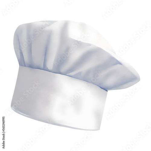 chef hat digital drawing with watercolor style illustration