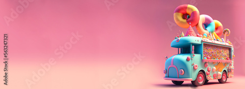 Colourful Food Truck of Candy Land.