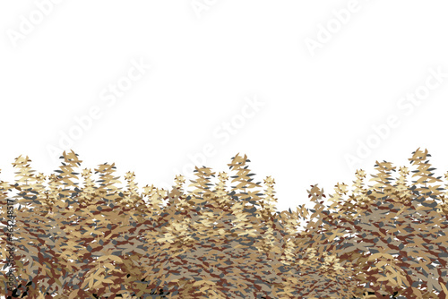 Ornamental green plant in the form of a hedge.Realistic garden shrub, seasonal bush, boxwood, tree crown bush foliage.For decorate of a park, a garden or a green fence.