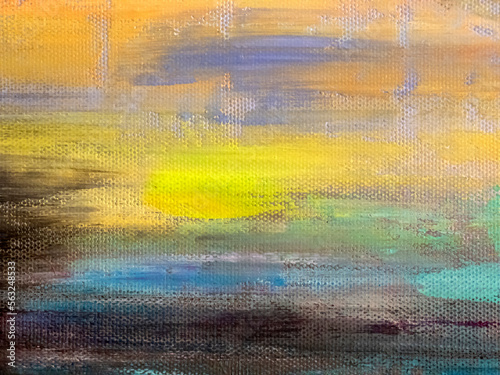 Abstract blurred multicolor background. Fragment of a drawing on canvas.