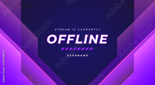 stream currently offline background with purple gradient color. modern futuristic gamers backdrop.