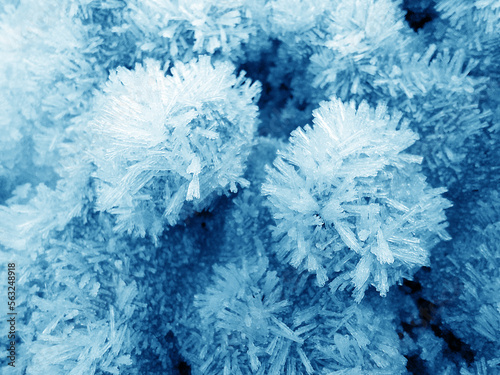Bizarre ice on the frozen Baltic Sea in winter closeup