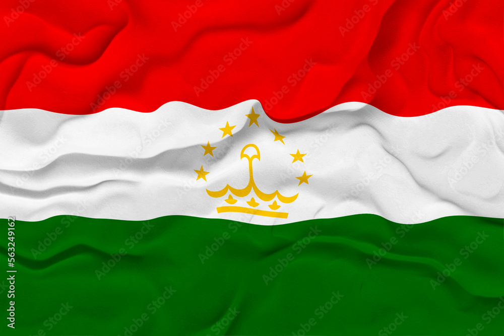 Naklejka premium National flag of Tajikistan. Background with flag of Tajikistan