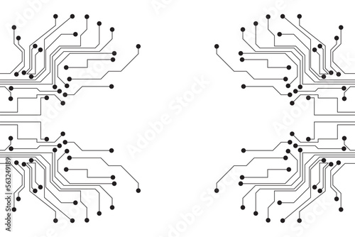 Abstract futuristic circuit board Illustration, Circuit board with various technology elements. Circuit board pattern for technology background. Vector illustration