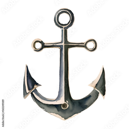 anchor digital drawing with watercolor style illustration