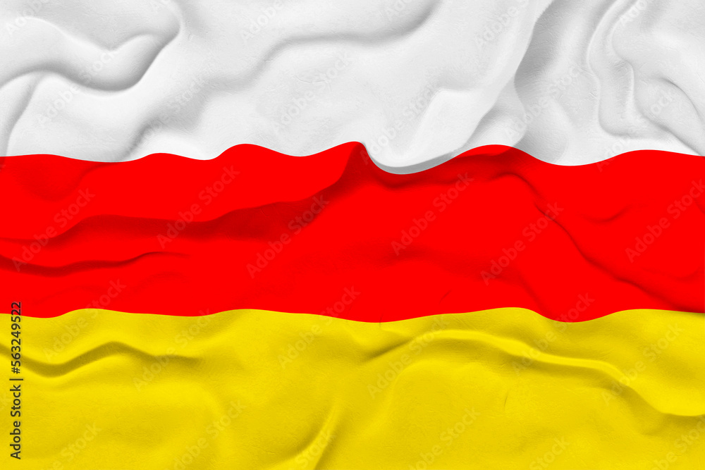 Naklejka premium National flag of South Ossetia. Background with flag of South Ossetia