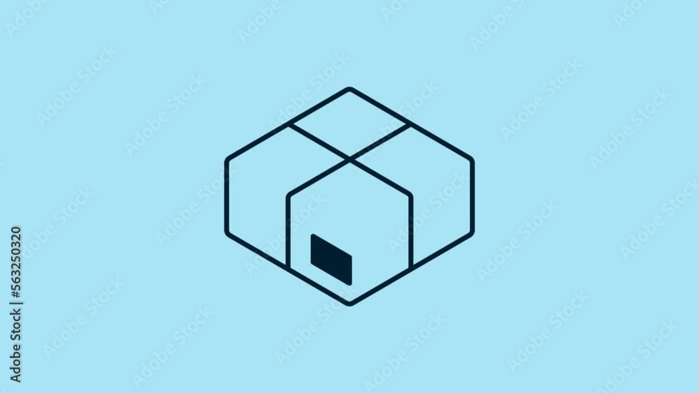 Blue Carton cardboard box icon isolated on blue background. Box, package, parcel sign. Delivery and packaging. 4K Video motion graphic animation Blue Carton cardboard box icon isolated on blue background. Box, package, parcel sign. Delivery and packaging. 4K Video motion graphic animation