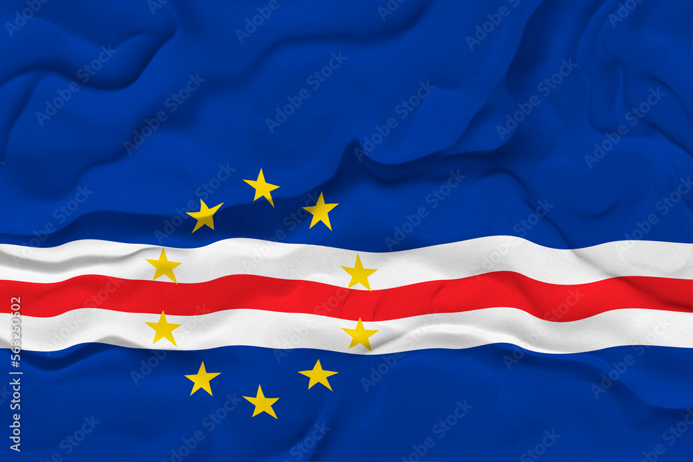 Naklejka premium National flag of Cape Verde. Background with flag of Cape Verde.