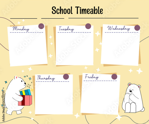 kawaii bear weekly planner 