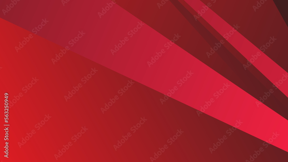 Obraz premium Top view of red and gradient template with stripes lines for background.
