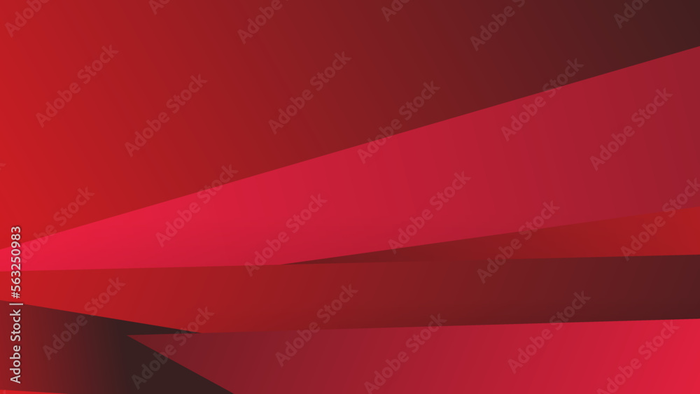 Top view of red and gradient template with stripes lines for background.