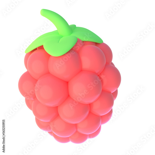 Raspberry in 3D render for graphic asset web presentation or other