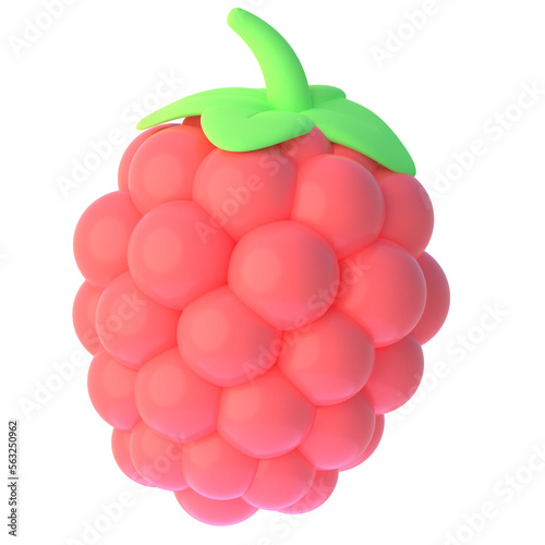 Raspberry in 3D render for graphic asset web presentation or other